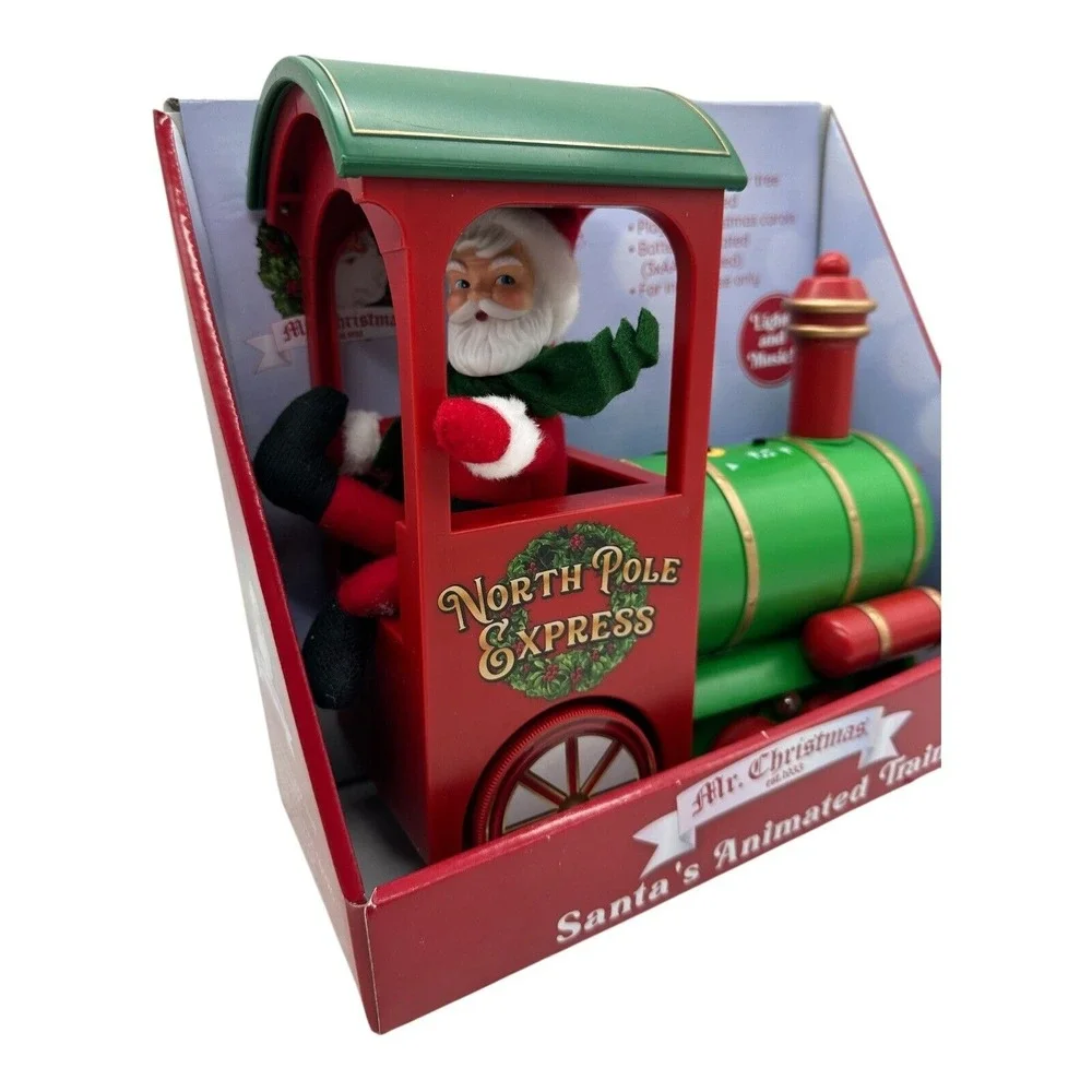 Mr Christmas Santas Animated Train Decoration‎ LED Circles Tree Plays 24 Songs